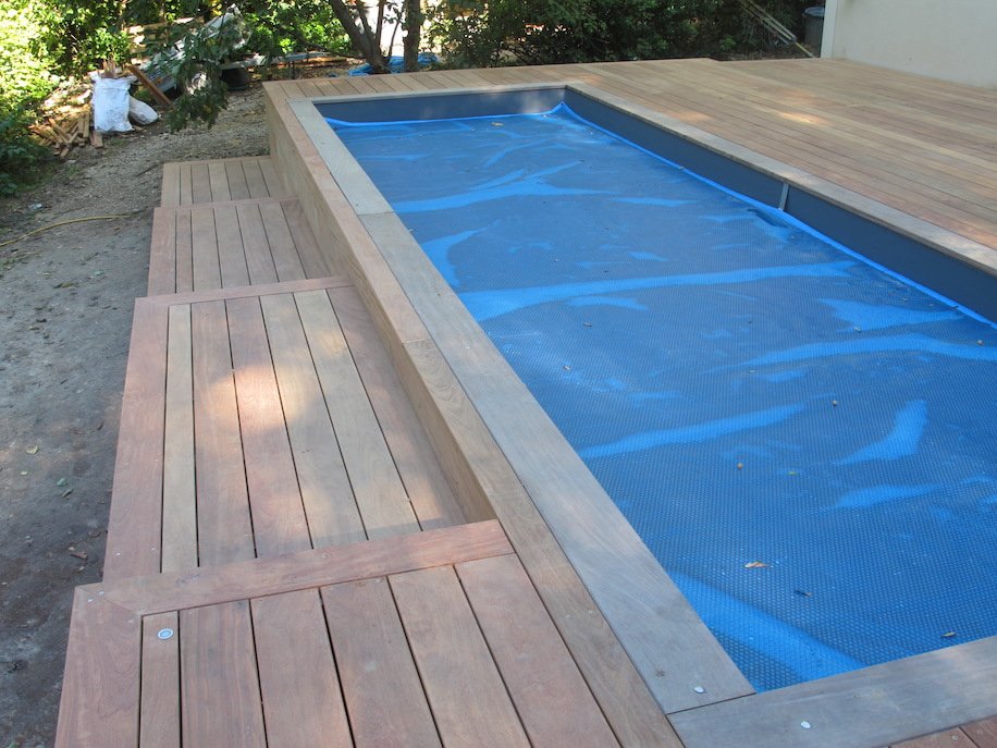 terrasse piscine padouk
